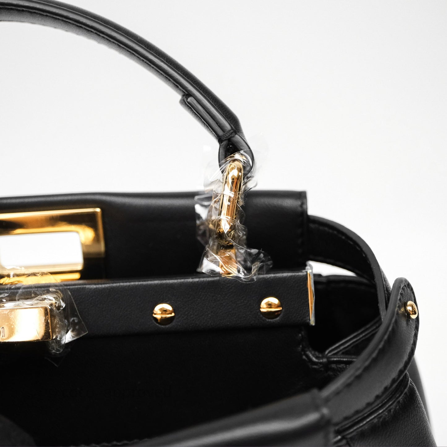 Fendi Nappa Mini Peekaboo Bag Black