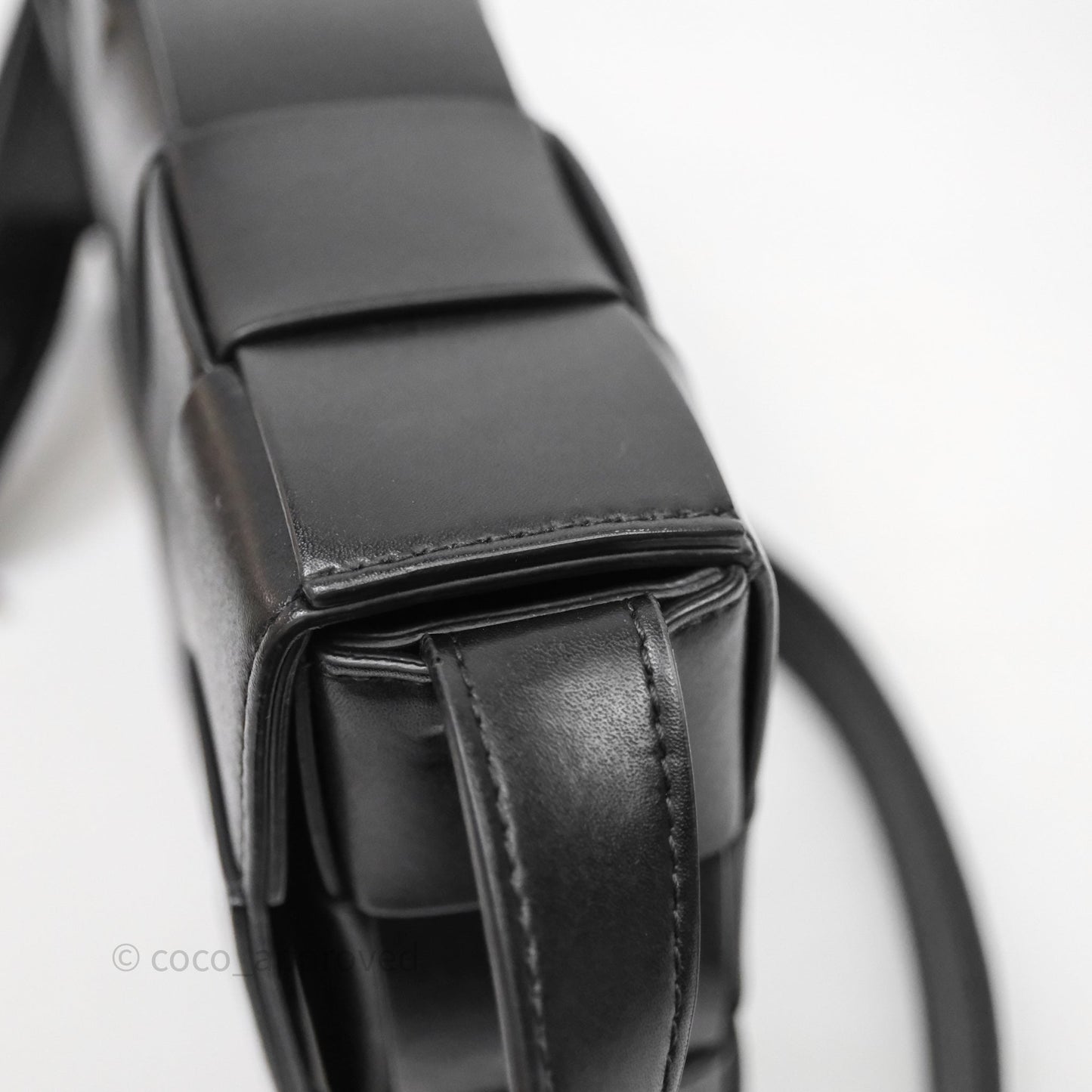 Bottega Veneta Cassette Shoulder Bag Intrecciato Black