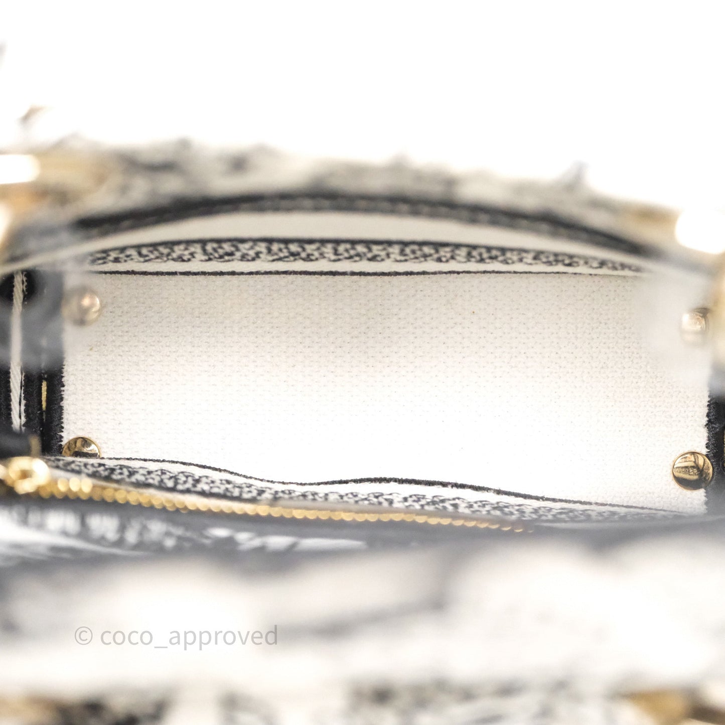 Christian Dior Mini Lady D-Lite Bag White/ Black Plan de Paris Embroidered