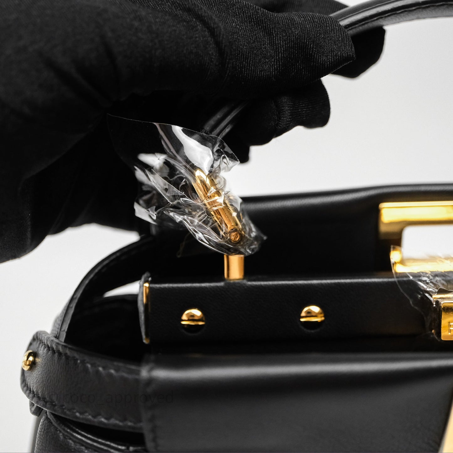 Fendi Nappa Mini Peekaboo Bag Black