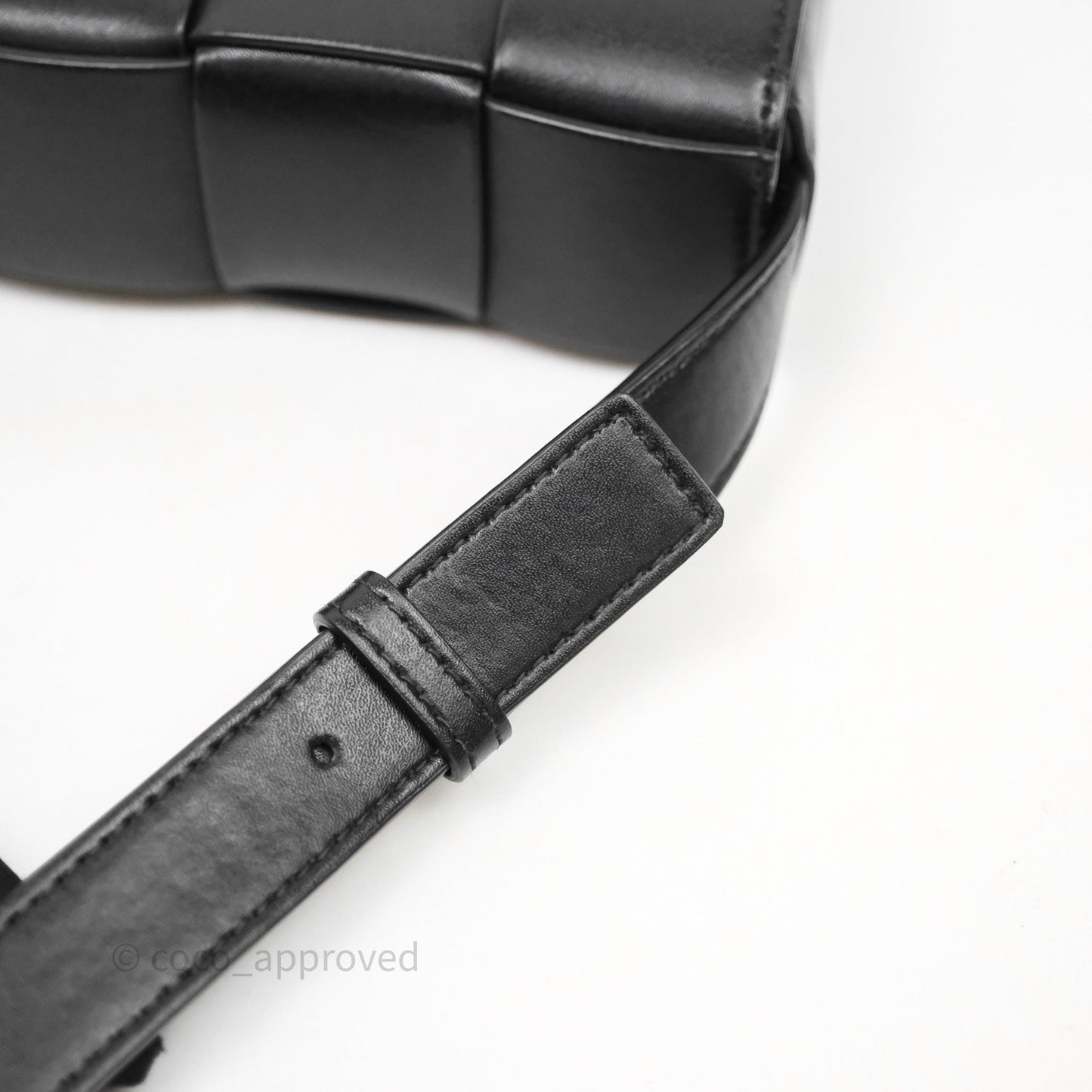 Bottega Veneta Cassette Shoulder Bag Intrecciato Black