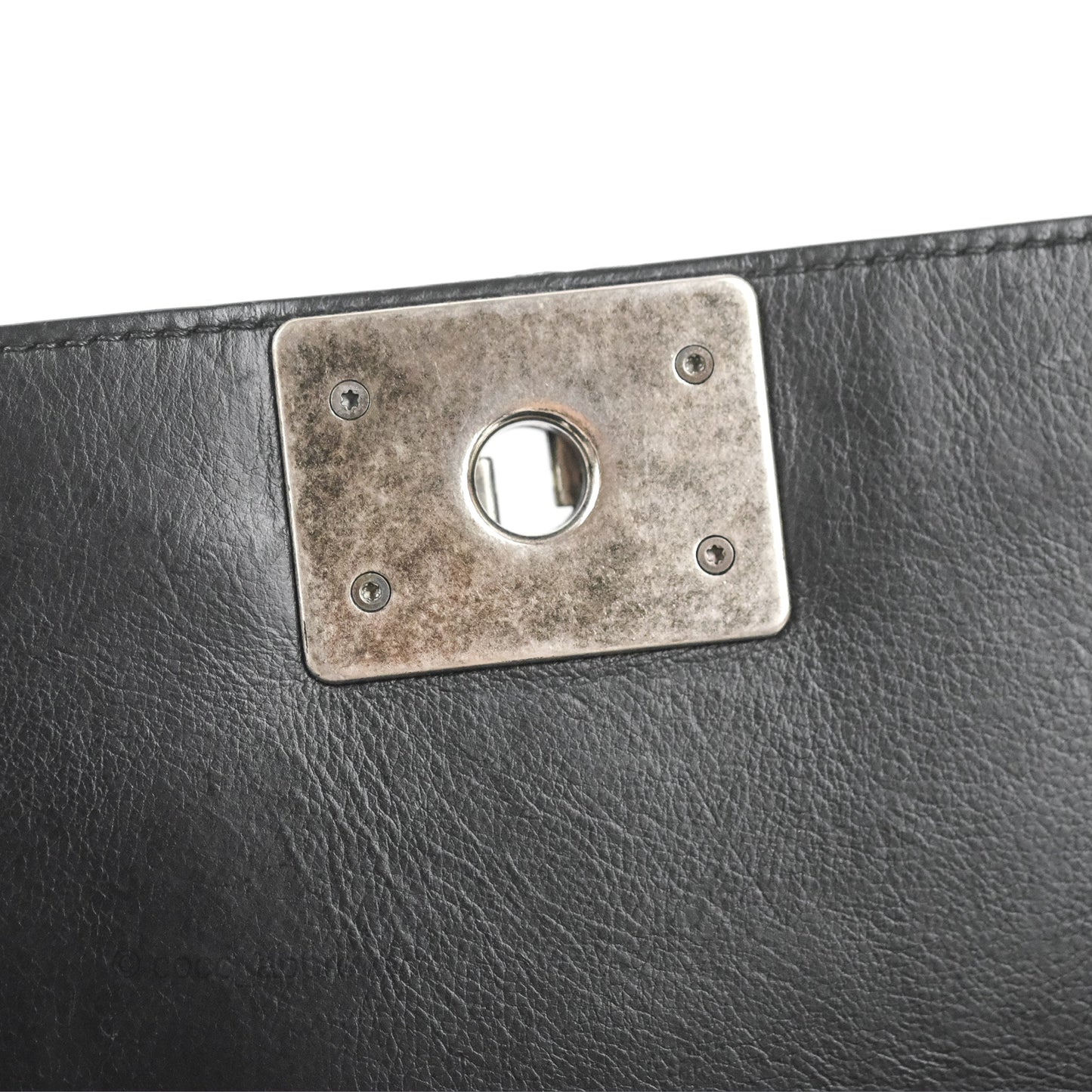 Chanel Quilted New Medium Boy Black Calfskin Ruthenium Hardware
