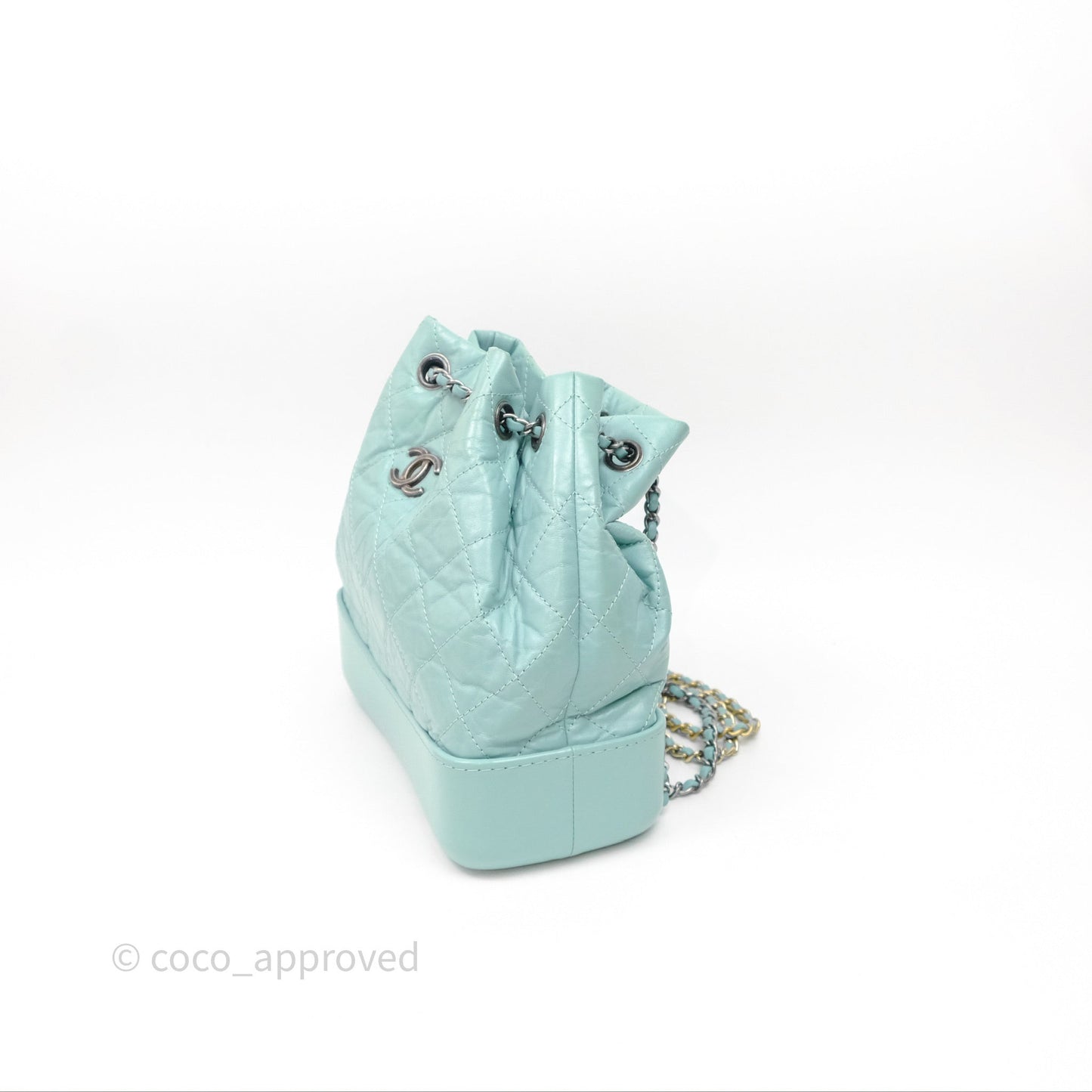 Chanel Small Gabrielle Backpack Tiffany Green Aged Calfskin