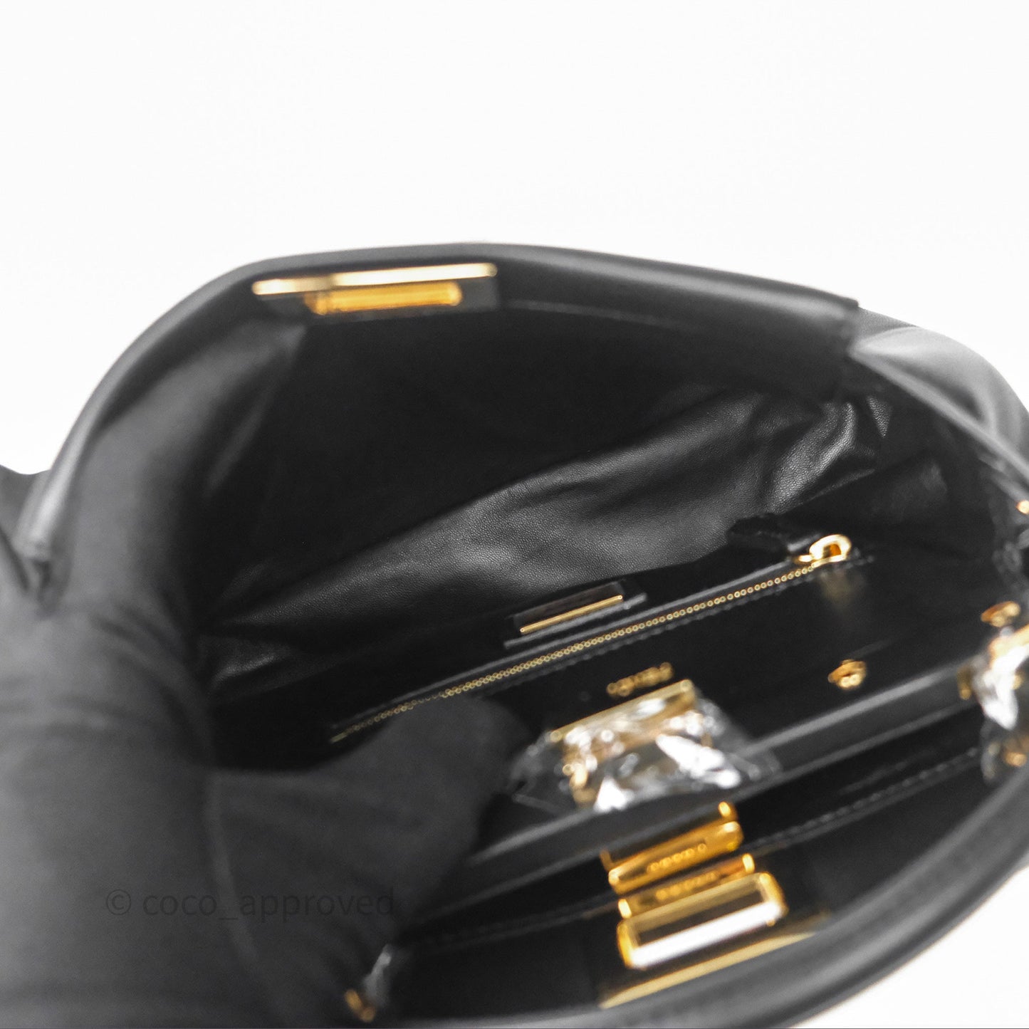 Fendi Nappa Mini Peekaboo Bag Black