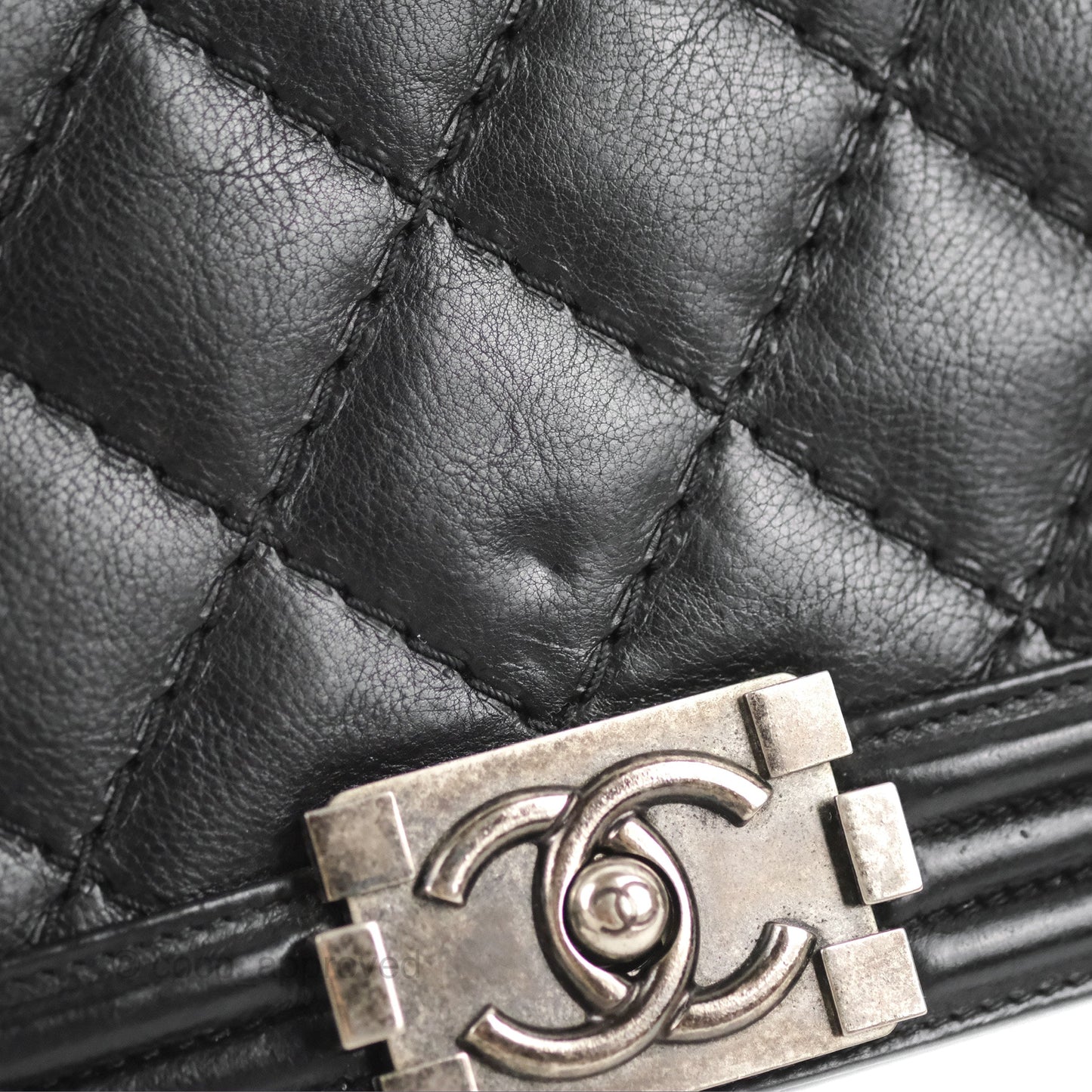 Chanel Quilted New Medium Boy Black Calfskin Ruthenium Hardware