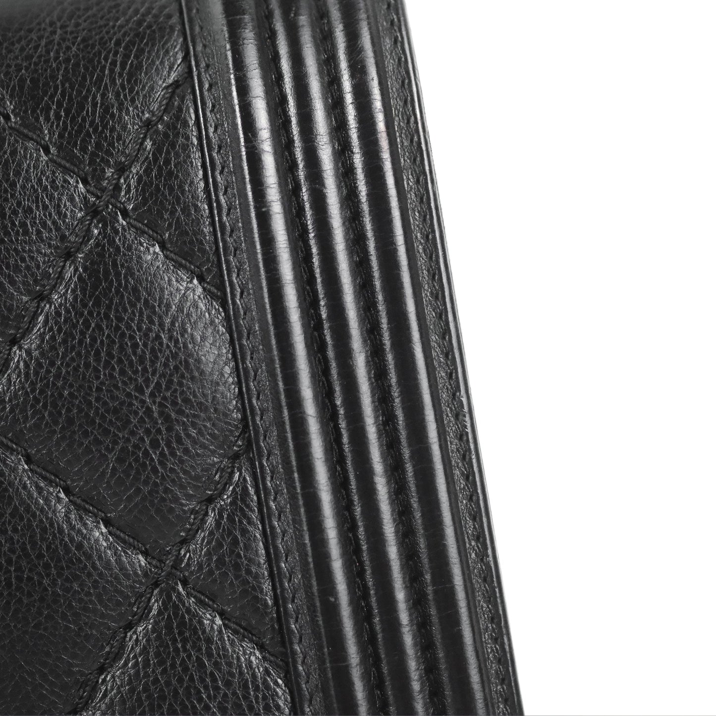 Chanel Quilted New Medium Boy Black Calfskin Ruthenium Hardware