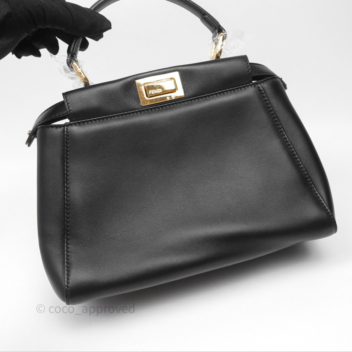 Fendi Nappa Mini Peekaboo Bag Black