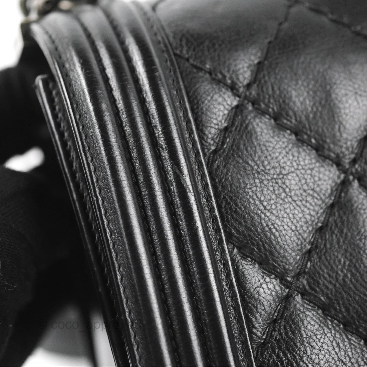 Chanel Quilted New Medium Boy Black Calfskin Ruthenium Hardware