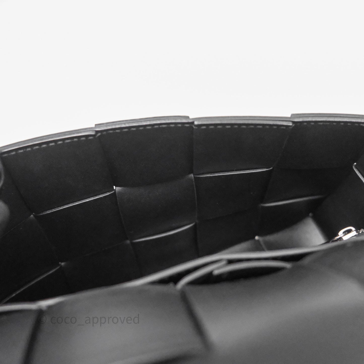 Bottega Veneta Cassette Shoulder Bag Intrecciato Black