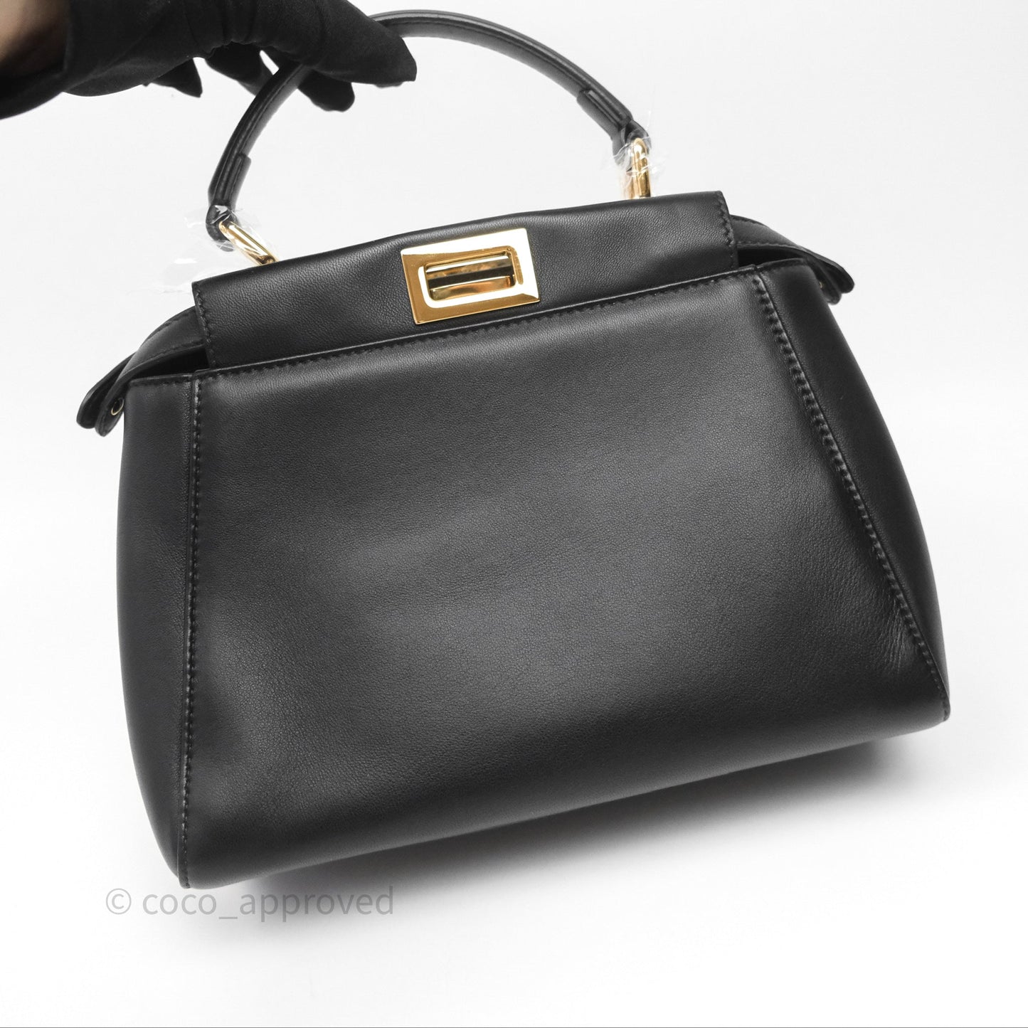 Fendi Nappa Mini Peekaboo Bag Black