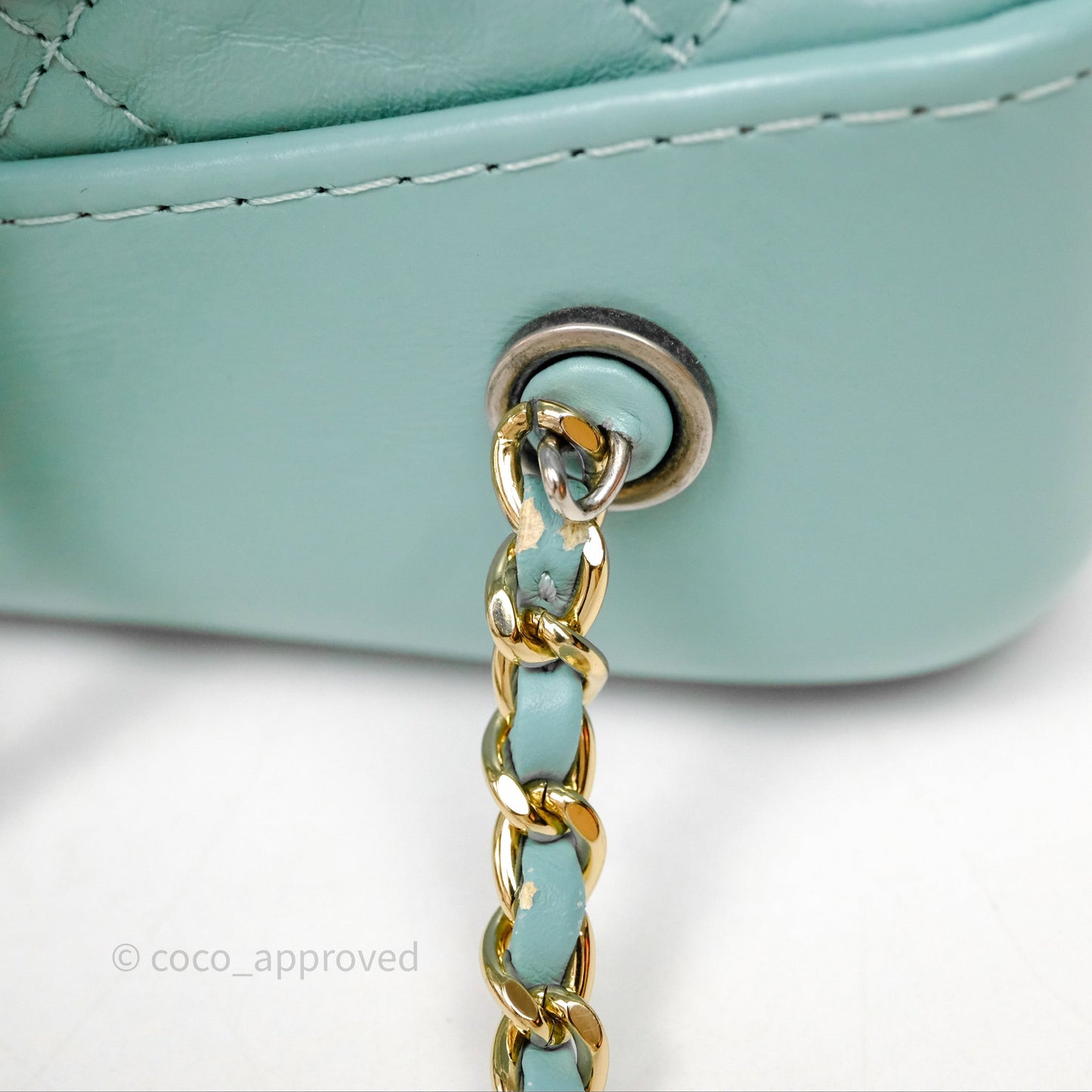 Chanel Small Gabrielle Backpack Tiffany Green Aged Calfskin