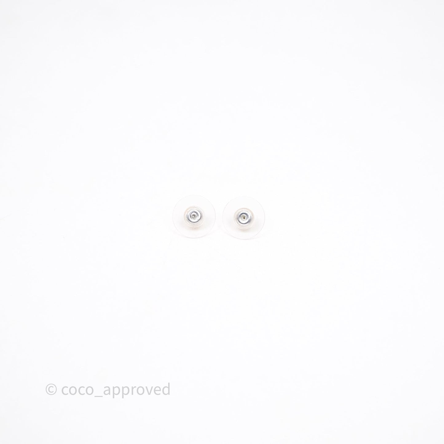 Chanel CC Black Crystal Stud Earrings Gold Tone 20P