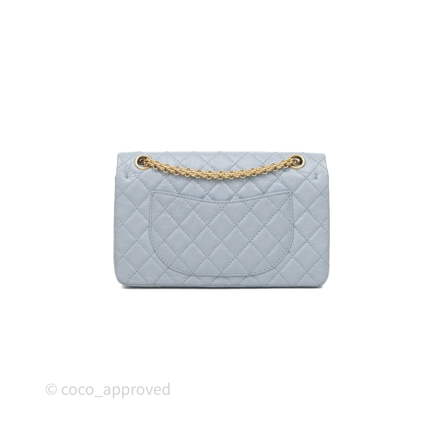 Chanel Reissue 225 Quilted Grey Blue Calfskin Aged Gold Hardware