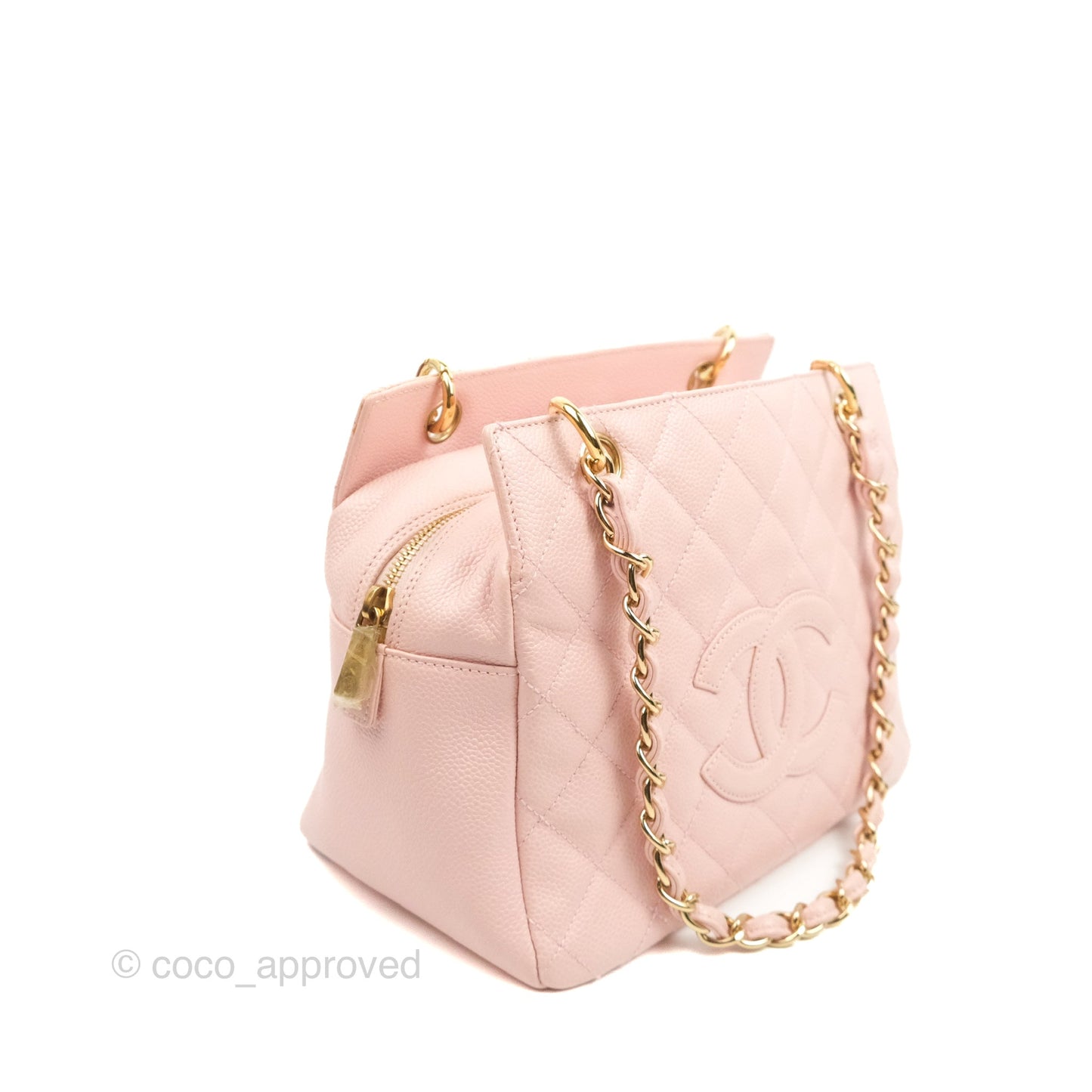 Chanel PTT Petite Timeless Shopping Tote Bag Pink Caviar Gold Hardware
