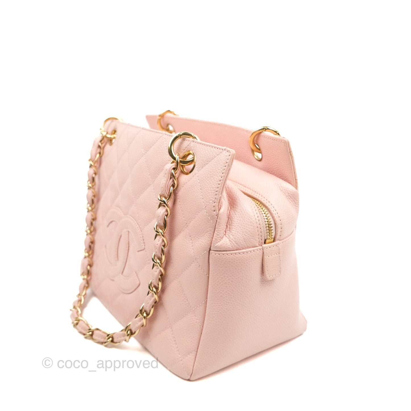 Chanel PTT Petite Timeless Shopping Tote Bag Pink Caviar Gold Hardware
