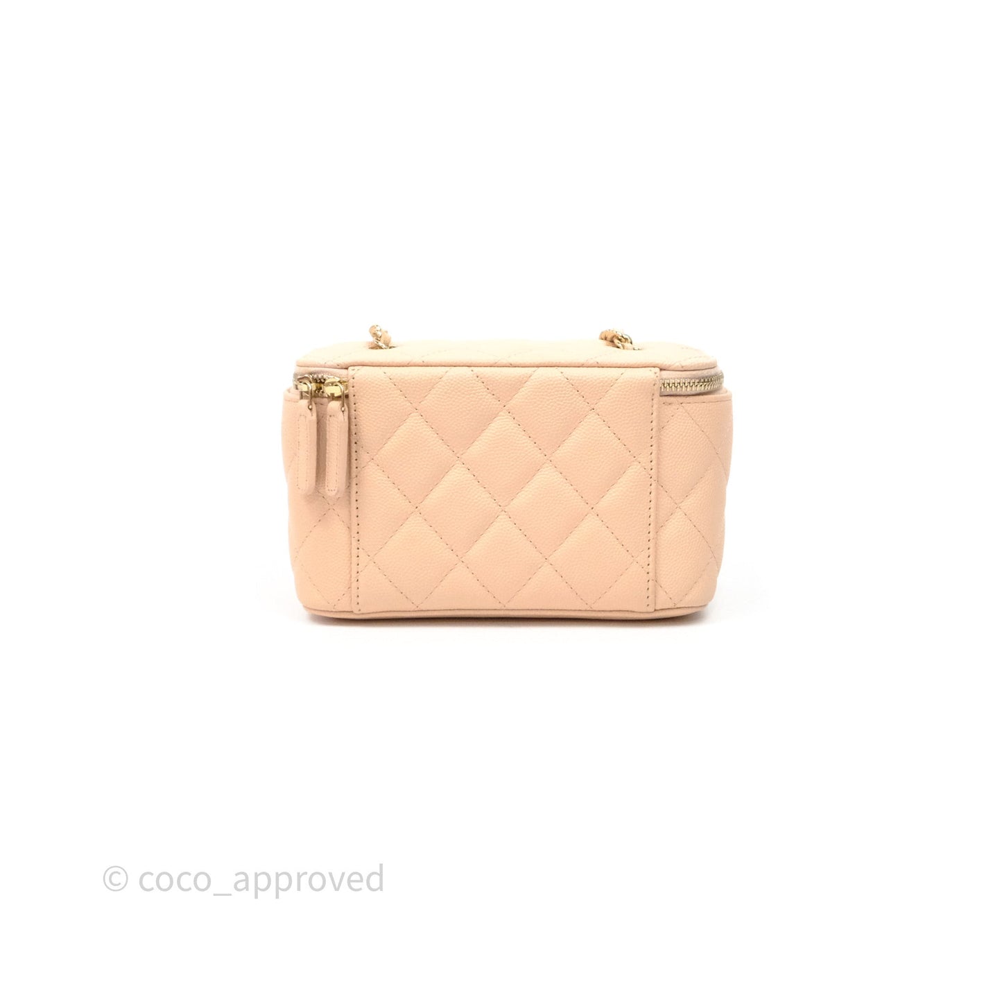 Chanel Vanity With Classic Chain Light Beige Caviar Gold Hardware
