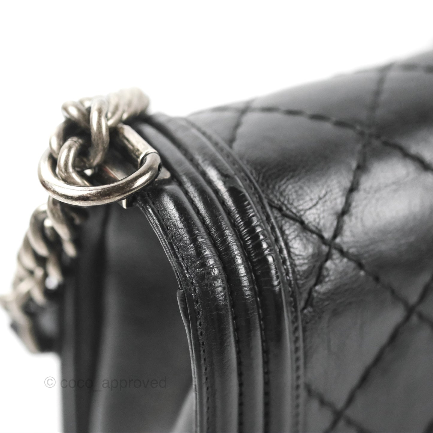 Chanel Quilted New Medium Boy Black Calfskin Ruthenium Hardware