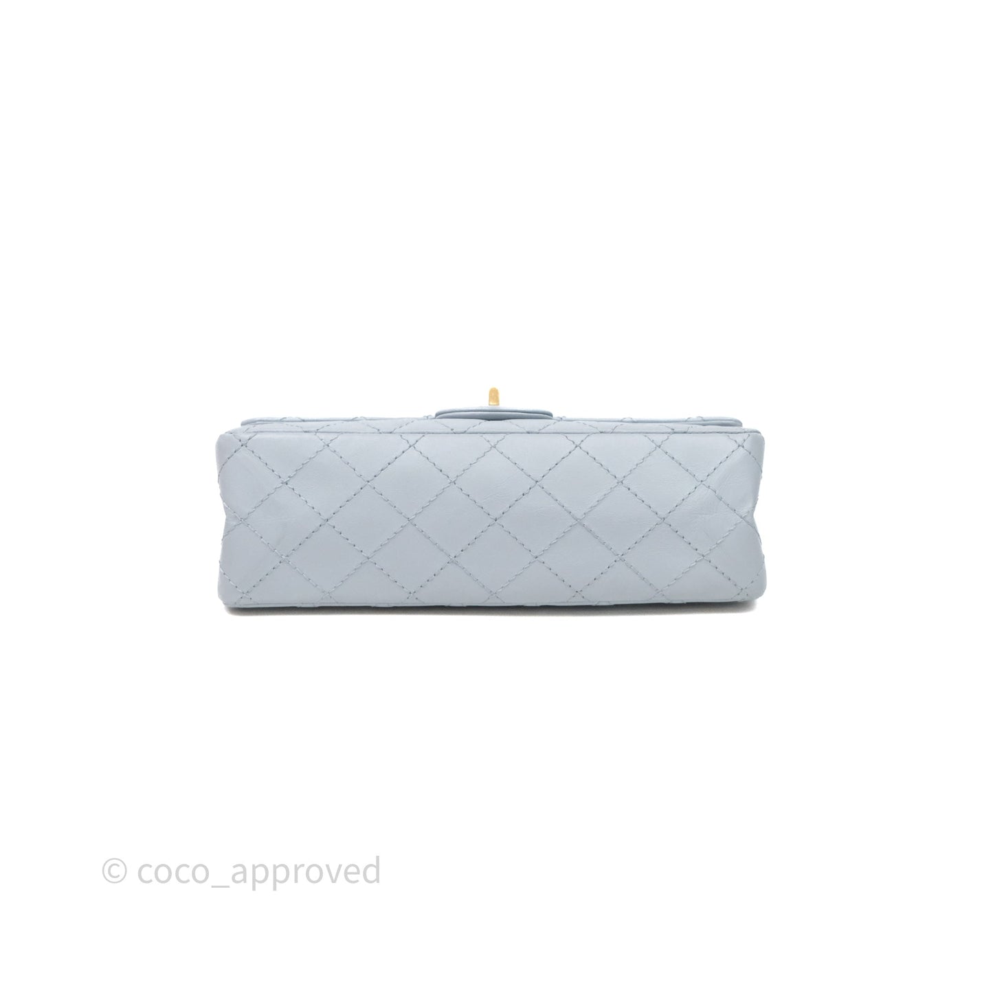 Chanel Reissue 225 Quilted Grey Blue Calfskin Aged Gold Hardware