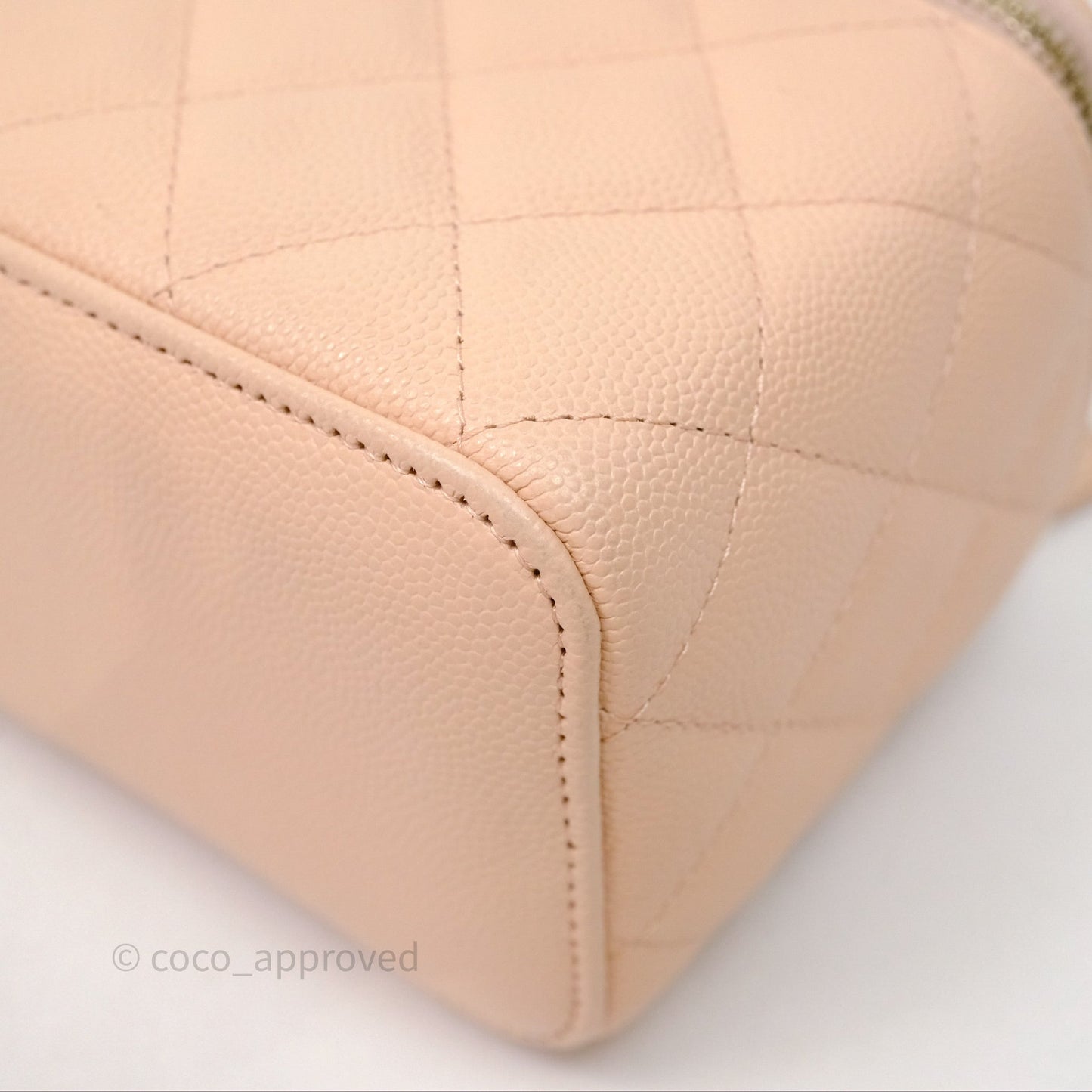 Chanel Vanity With Classic Chain Light Beige Caviar Gold Hardware