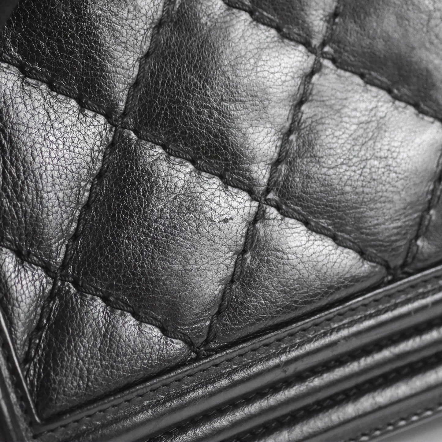 Chanel Quilted New Medium Boy Black Calfskin Ruthenium Hardware