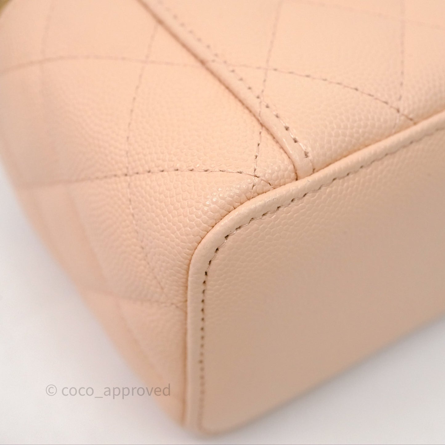 Chanel Vanity With Classic Chain Light Beige Caviar Gold Hardware