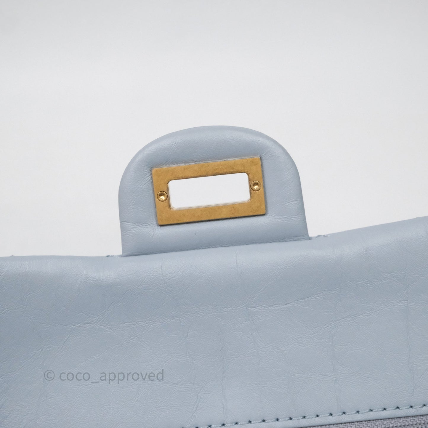 Chanel Reissue 225 Quilted Grey Blue Calfskin Aged Gold Hardware