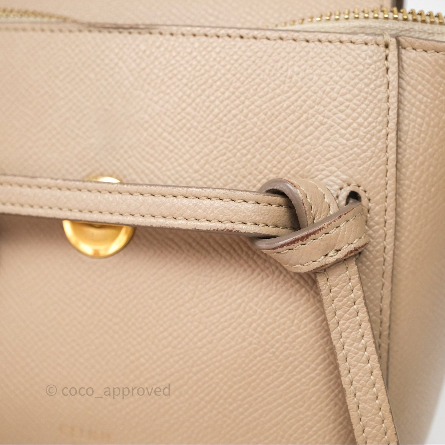 Celine Pico Belt Bag Beige Grained Calfskin Gold Hardware