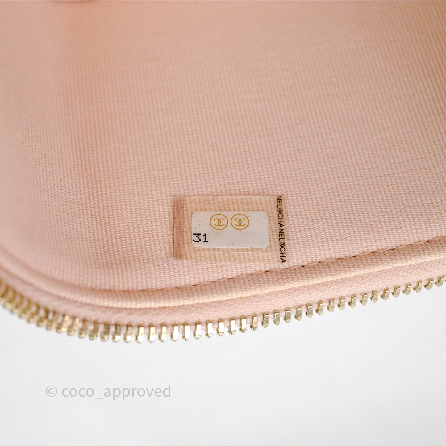 Chanel Vanity With Classic Chain Light Beige Caviar Gold Hardware