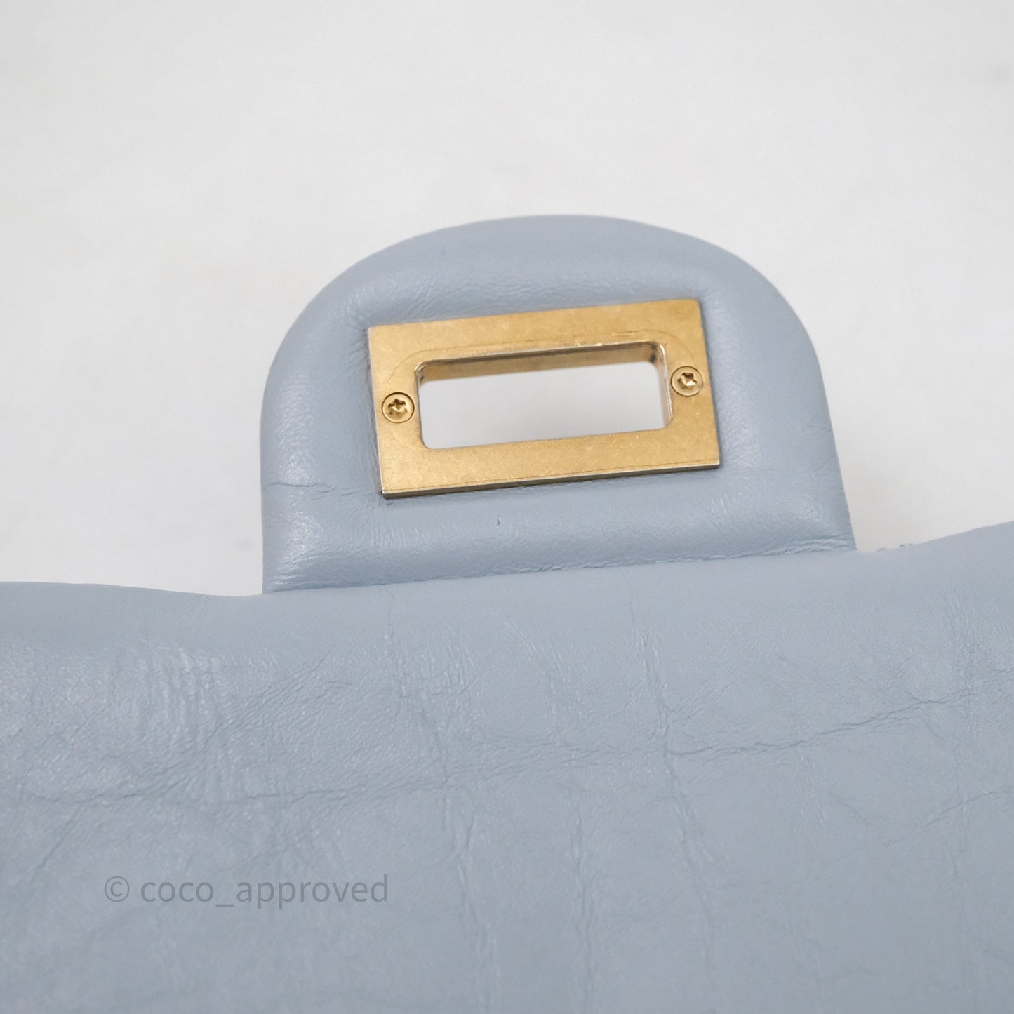 Chanel Reissue 225 Quilted Grey Blue Calfskin Aged Gold Hardware