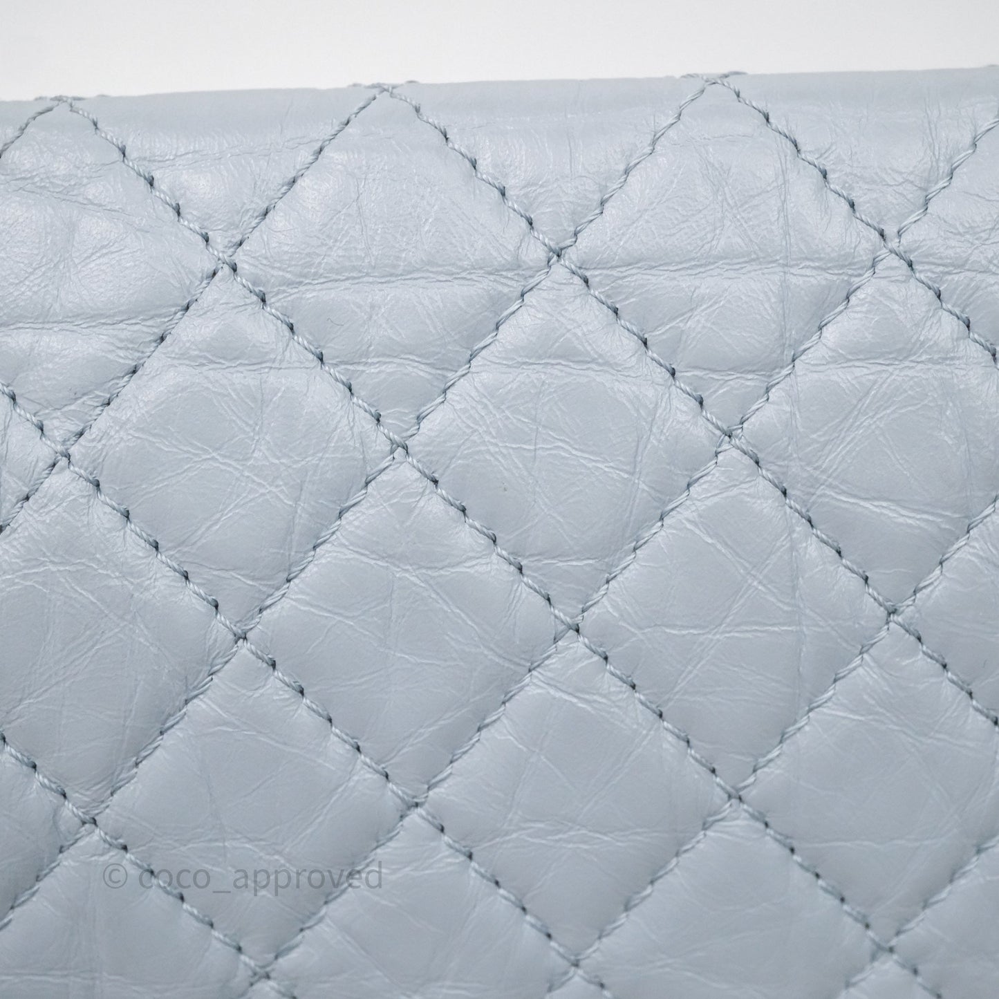 Chanel Reissue 225 Quilted Grey Blue Calfskin Aged Gold Hardware