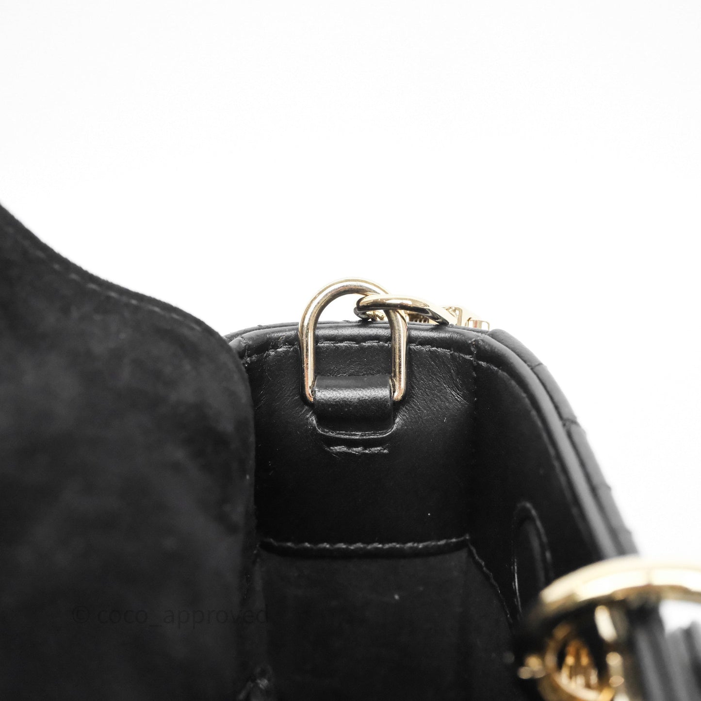 Christian Dior Small Lady D-Joy Bag Black Lambskin Cannage Gold Hardware
