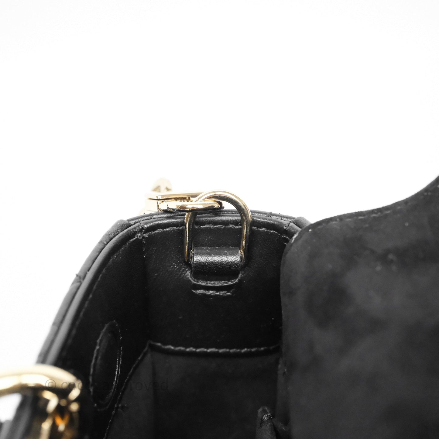 Christian Dior Small Lady D-Joy Bag Black Lambskin Cannage Gold Hardware