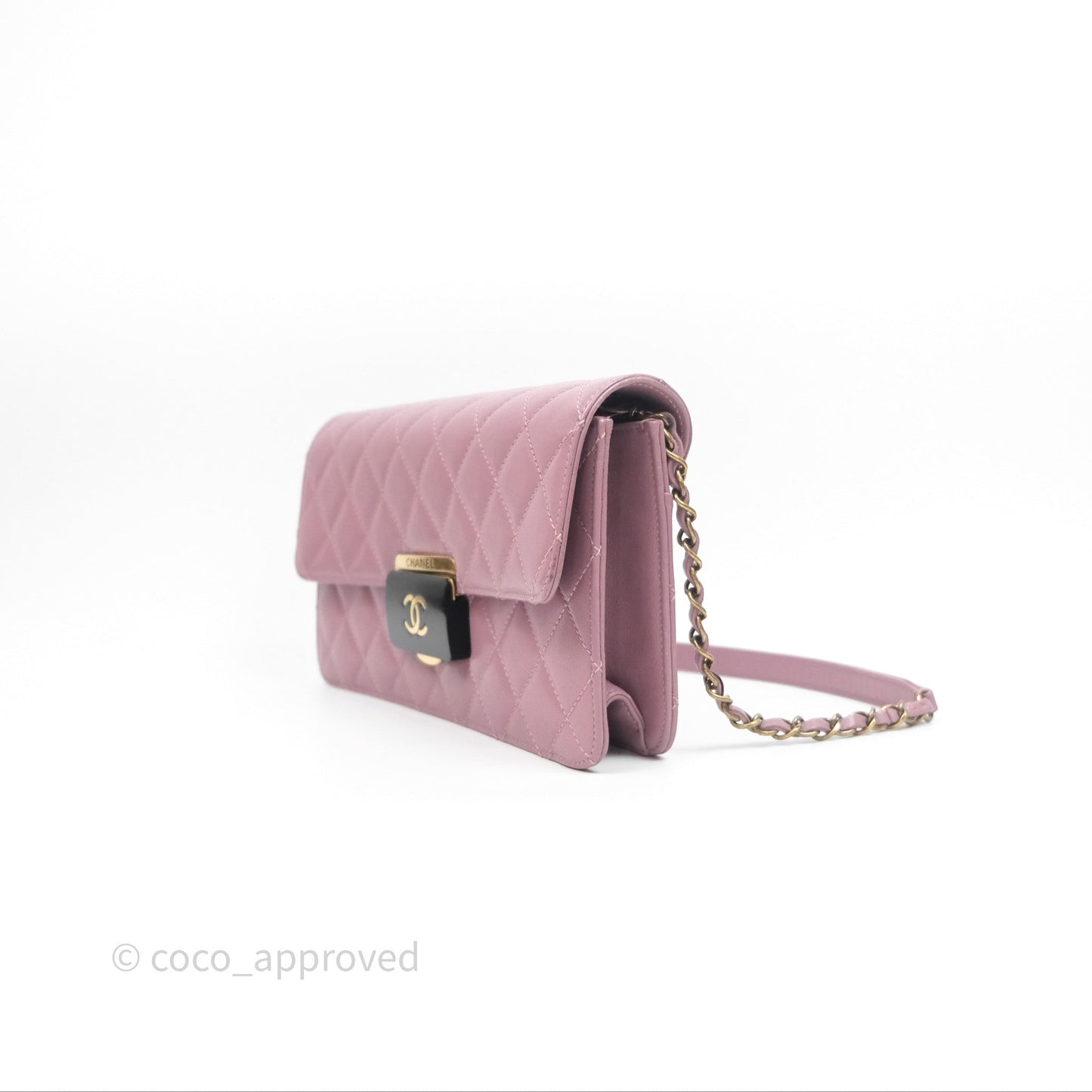Chanel Beauty Lock Flap Bag Purple Aged Gold Hardware