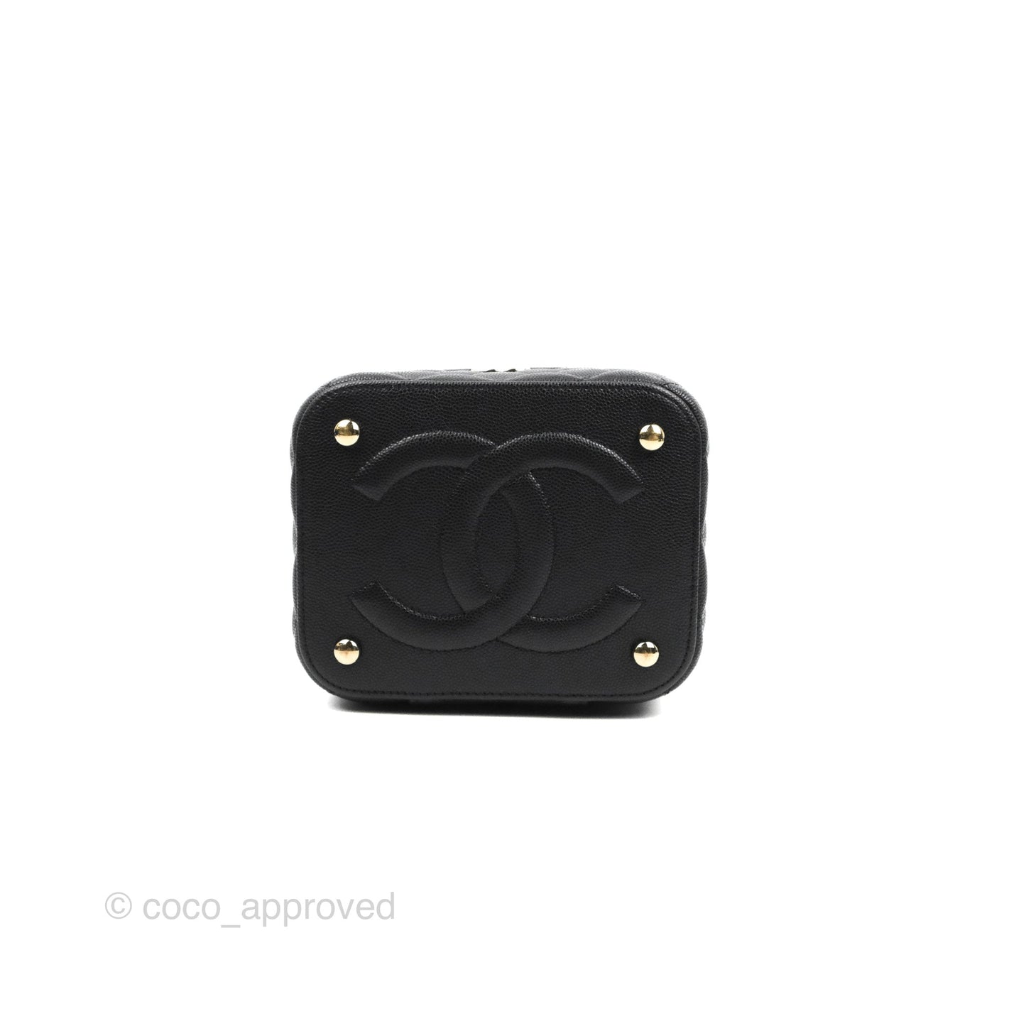 Chanel Top Handle Vanity with Chain Black Caviar Gold Hardware