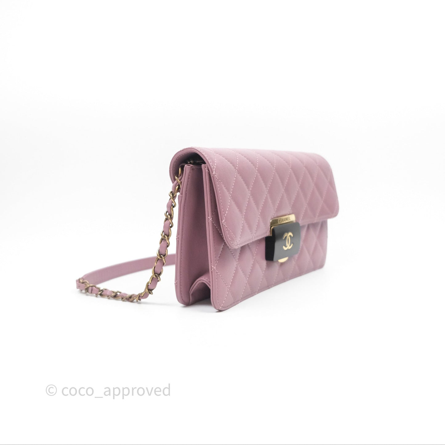Chanel Beauty Lock Flap Bag Purple Aged Gold Hardware