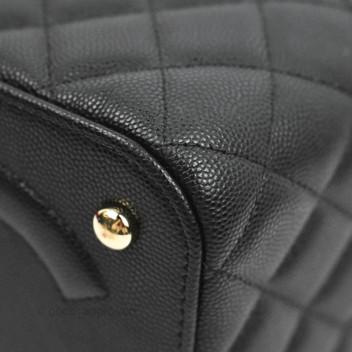 Chanel Top Handle Vanity with Chain Black Caviar Gold Hardware