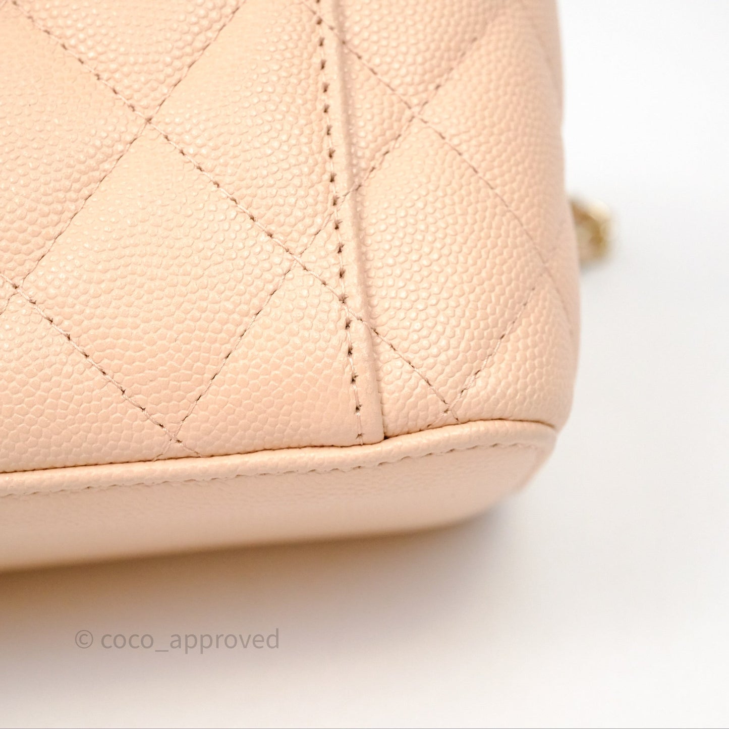 Chanel Vanity With Classic Chain Light Beige Caviar Gold Hardware