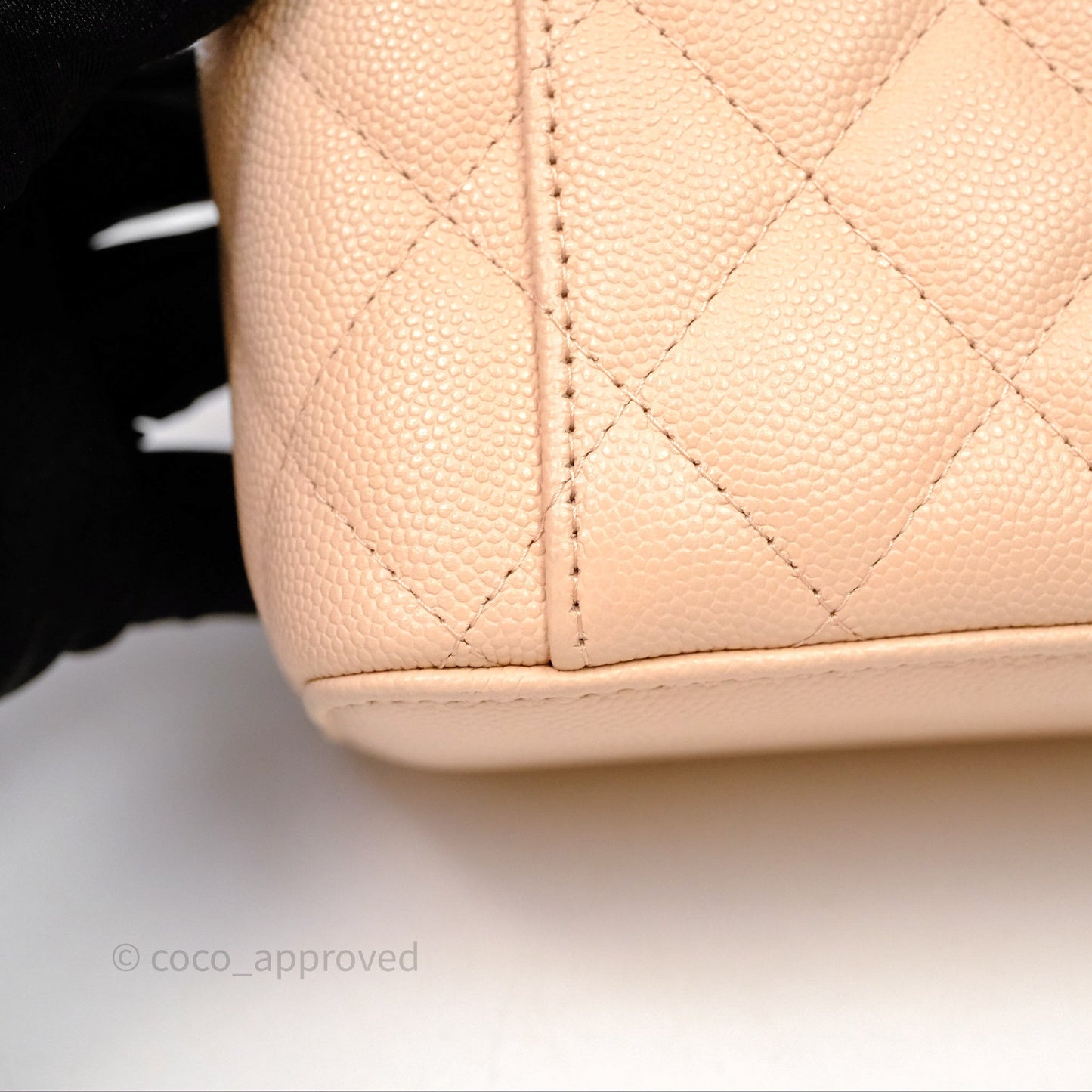 Chanel Vanity With Classic Chain Light Beige Caviar Gold Hardware