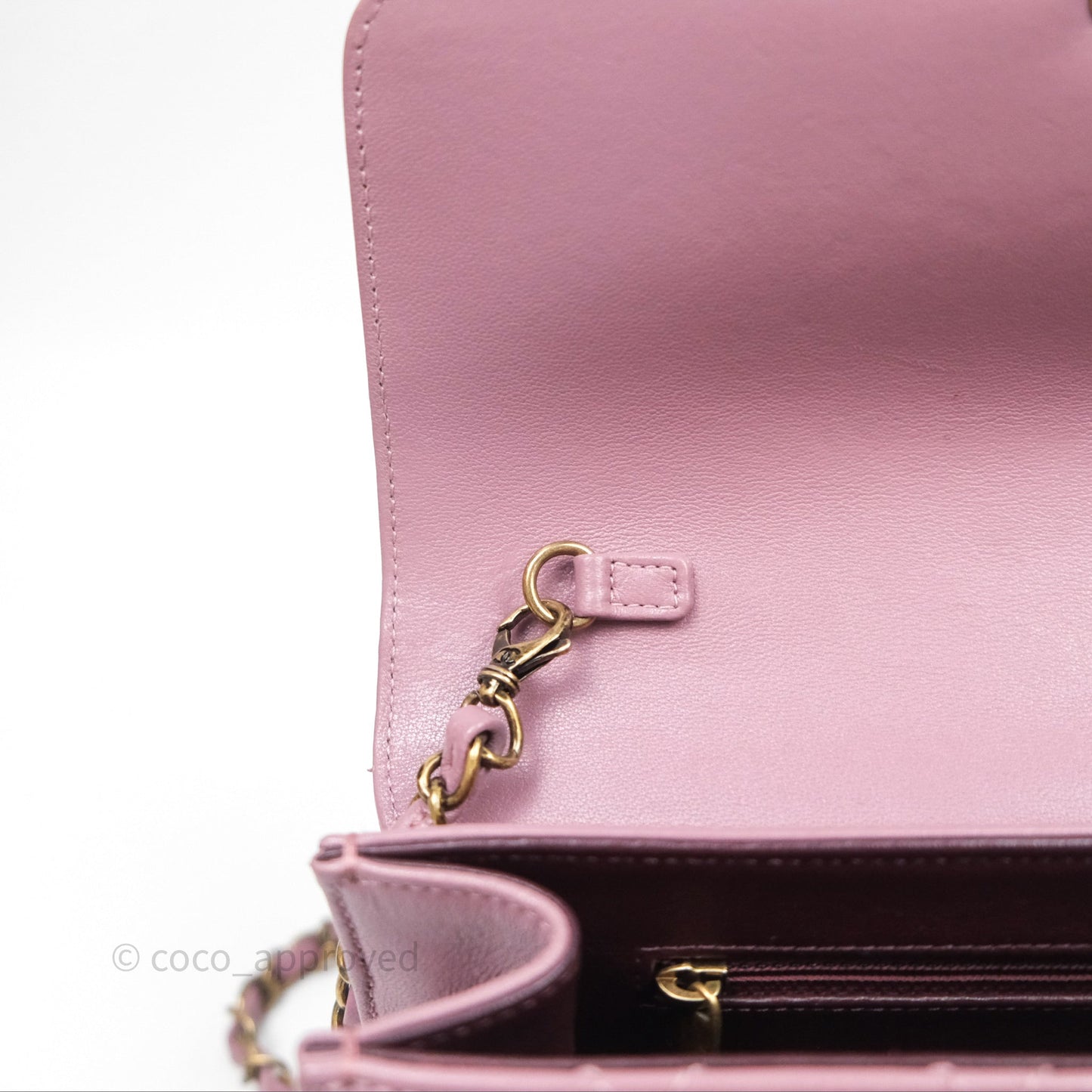 Chanel Beauty Lock Flap Bag Purple Aged Gold Hardware