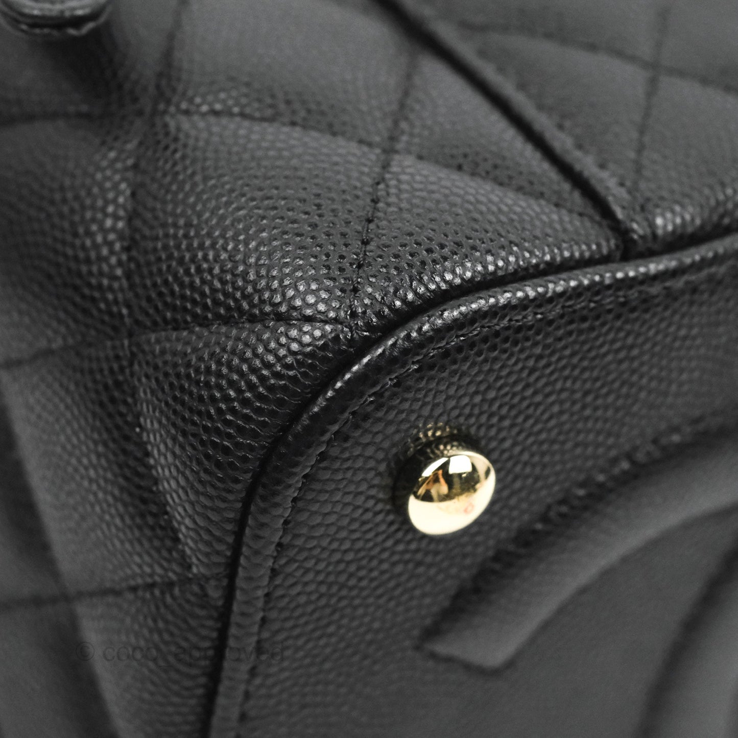 Chanel Top Handle Vanity with Chain Black Caviar Gold Hardware