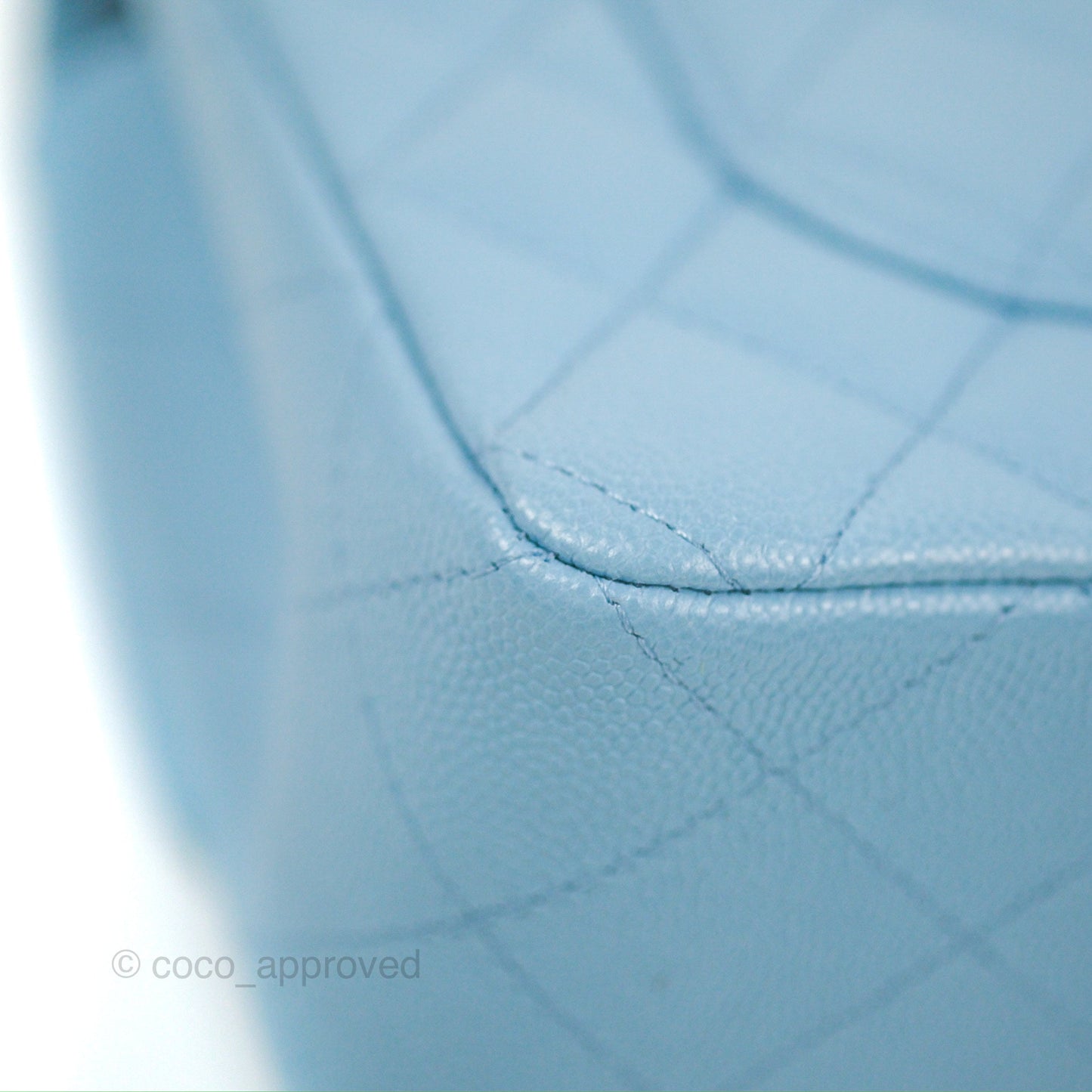Chanel Small Classic Quilted Flap Light Blue Caviar Gold Hardware