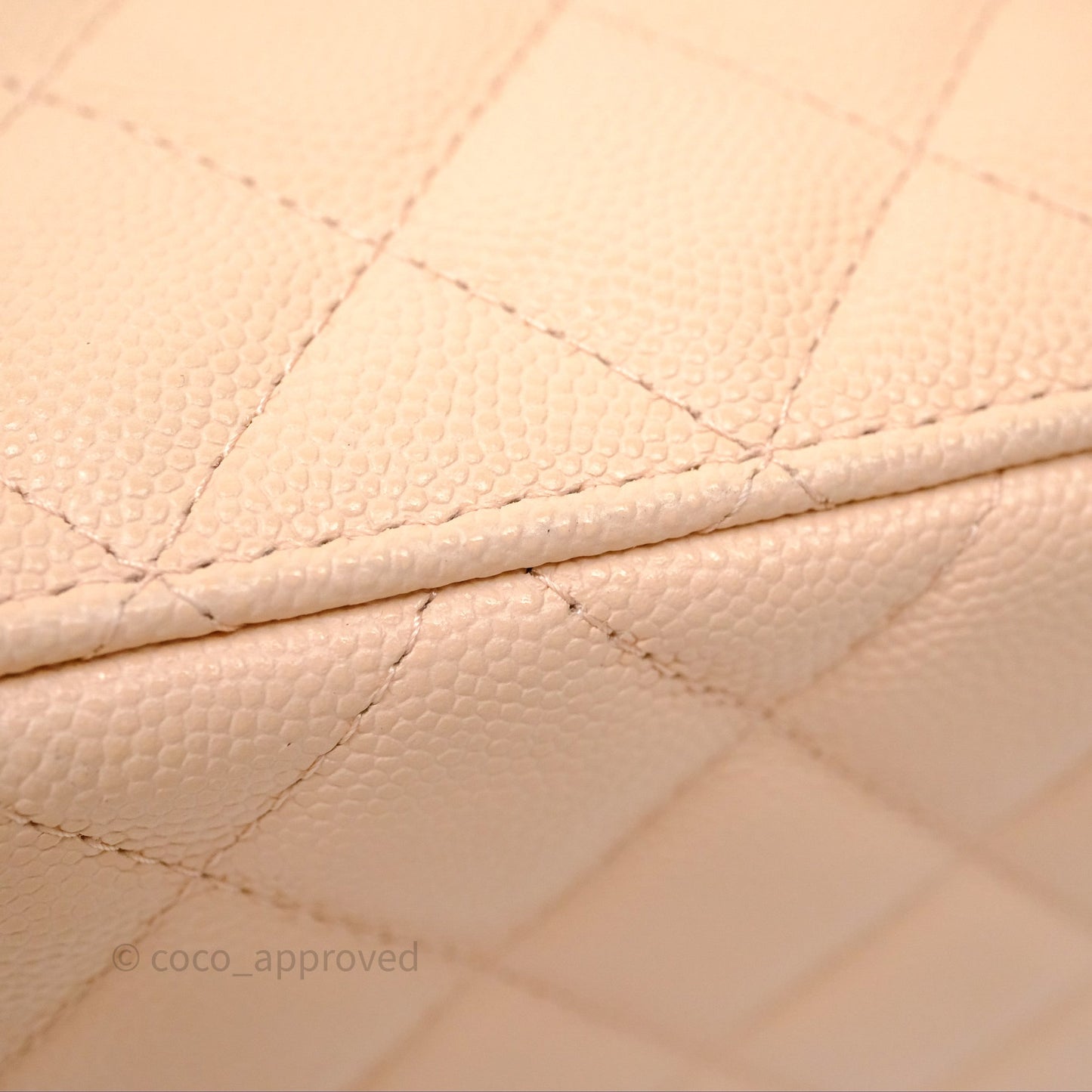 Chanel Vanity With Classic Chain Light Beige Caviar Gold Hardware