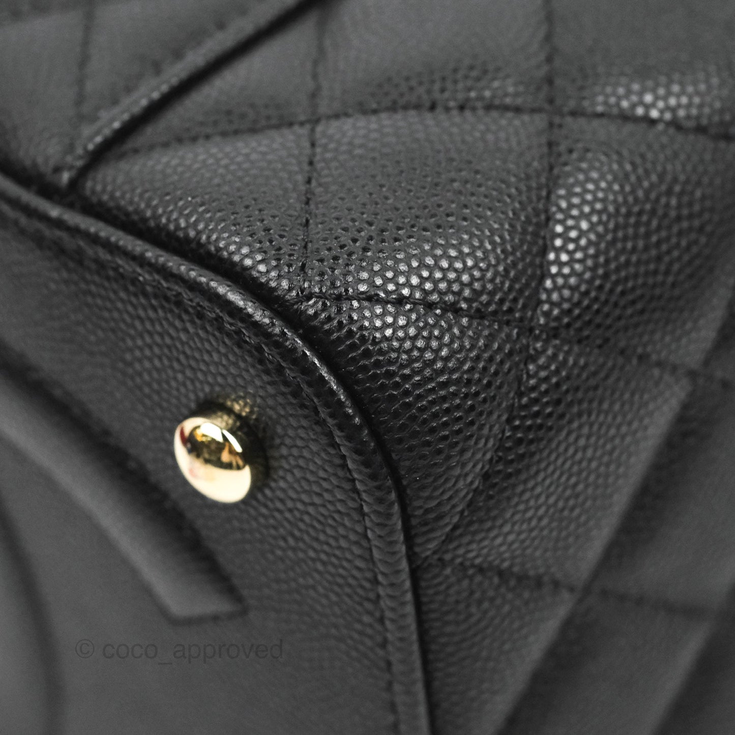 Chanel Top Handle Vanity with Chain Black Caviar Gold Hardware
