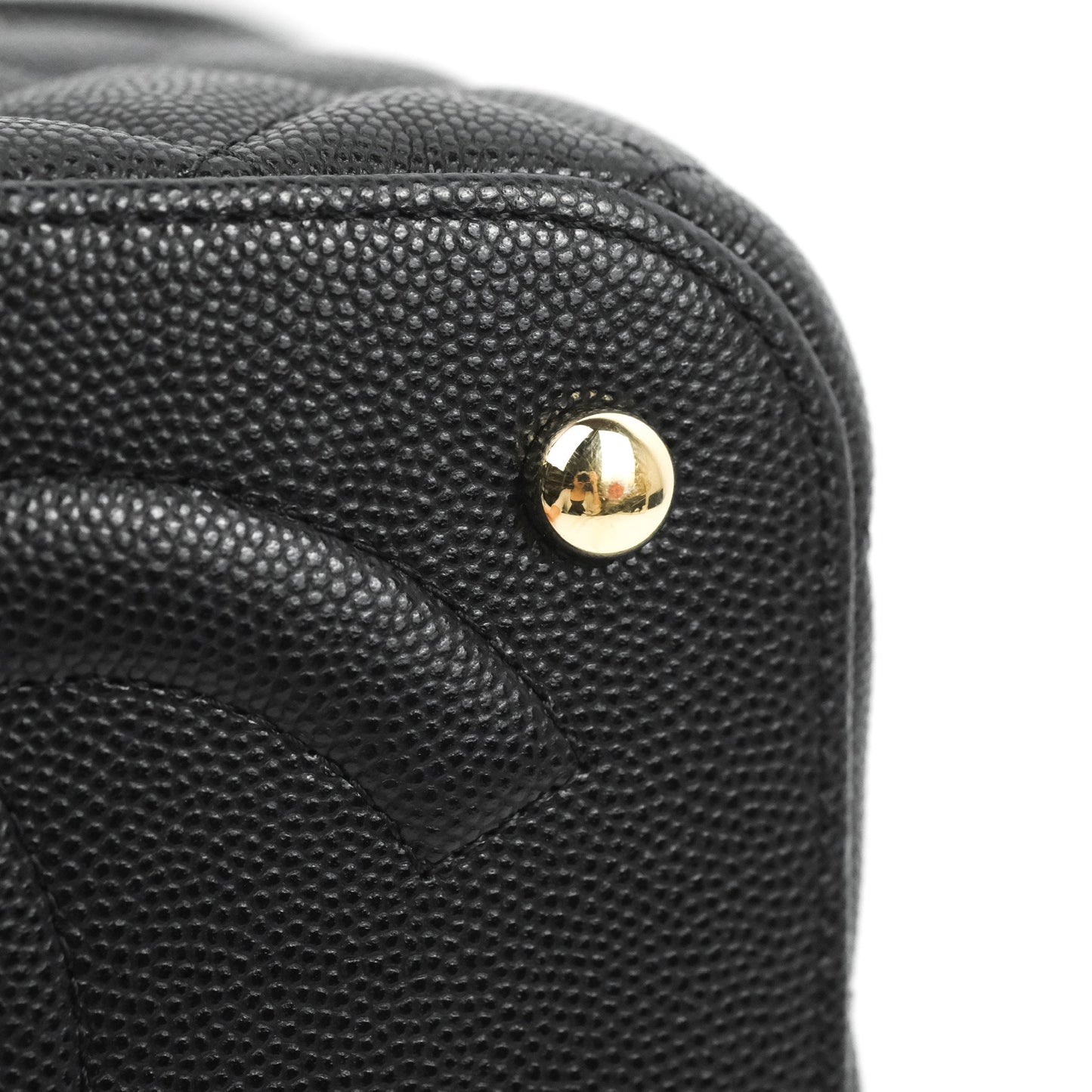 Chanel Top Handle Vanity with Chain Black Caviar Gold Hardware
