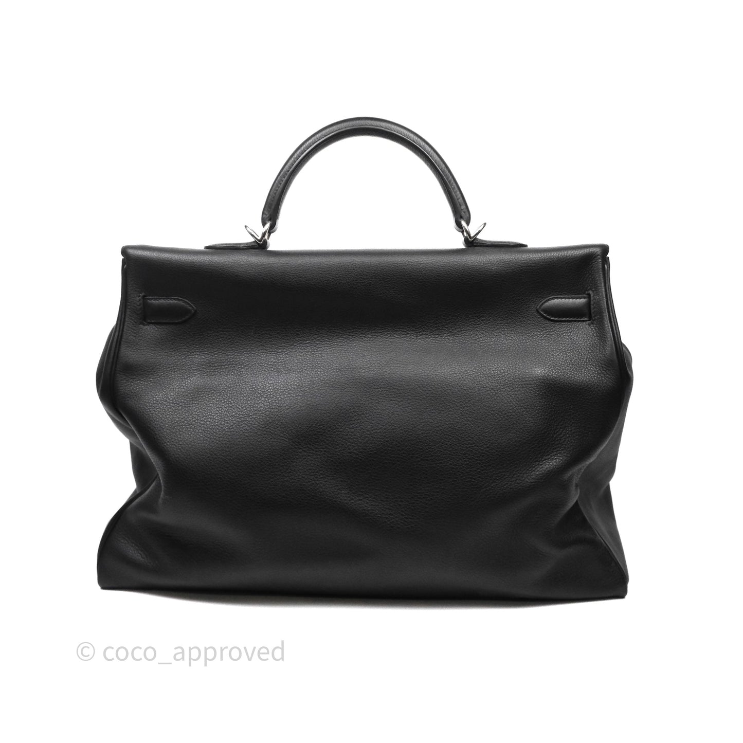 Hermès Kelly Voyage 50 Noir 89 Novillo Palladium Hardware