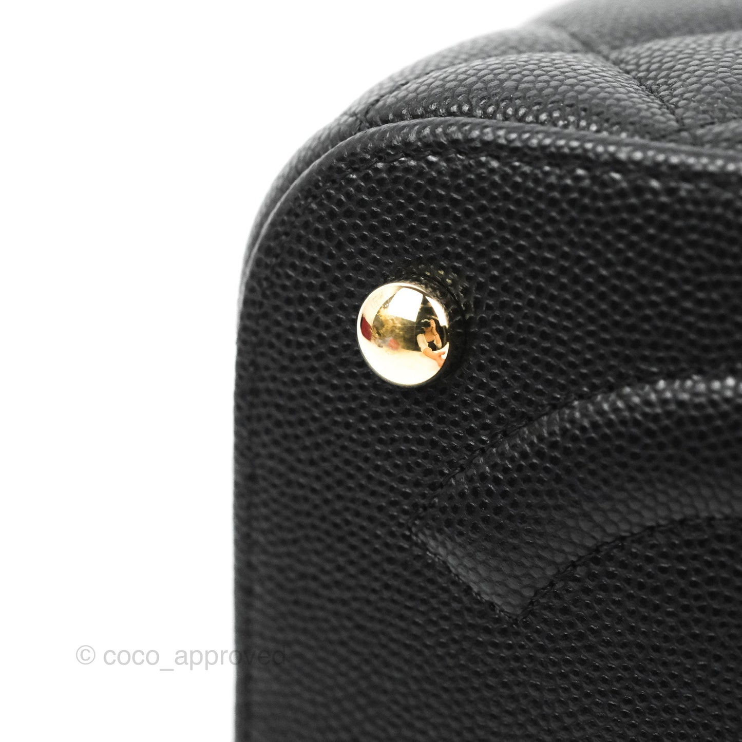 Chanel Top Handle Vanity with Chain Black Caviar Gold Hardware
