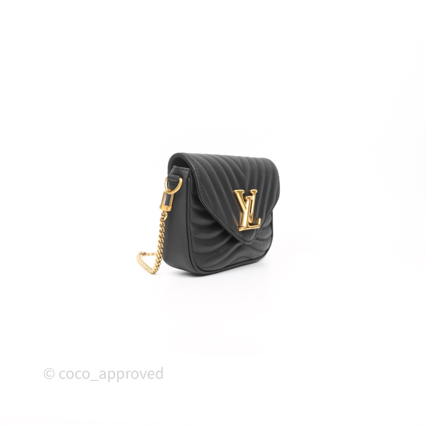 Louis Vuitton Black New Wave Multi Pochette Gold Hardware