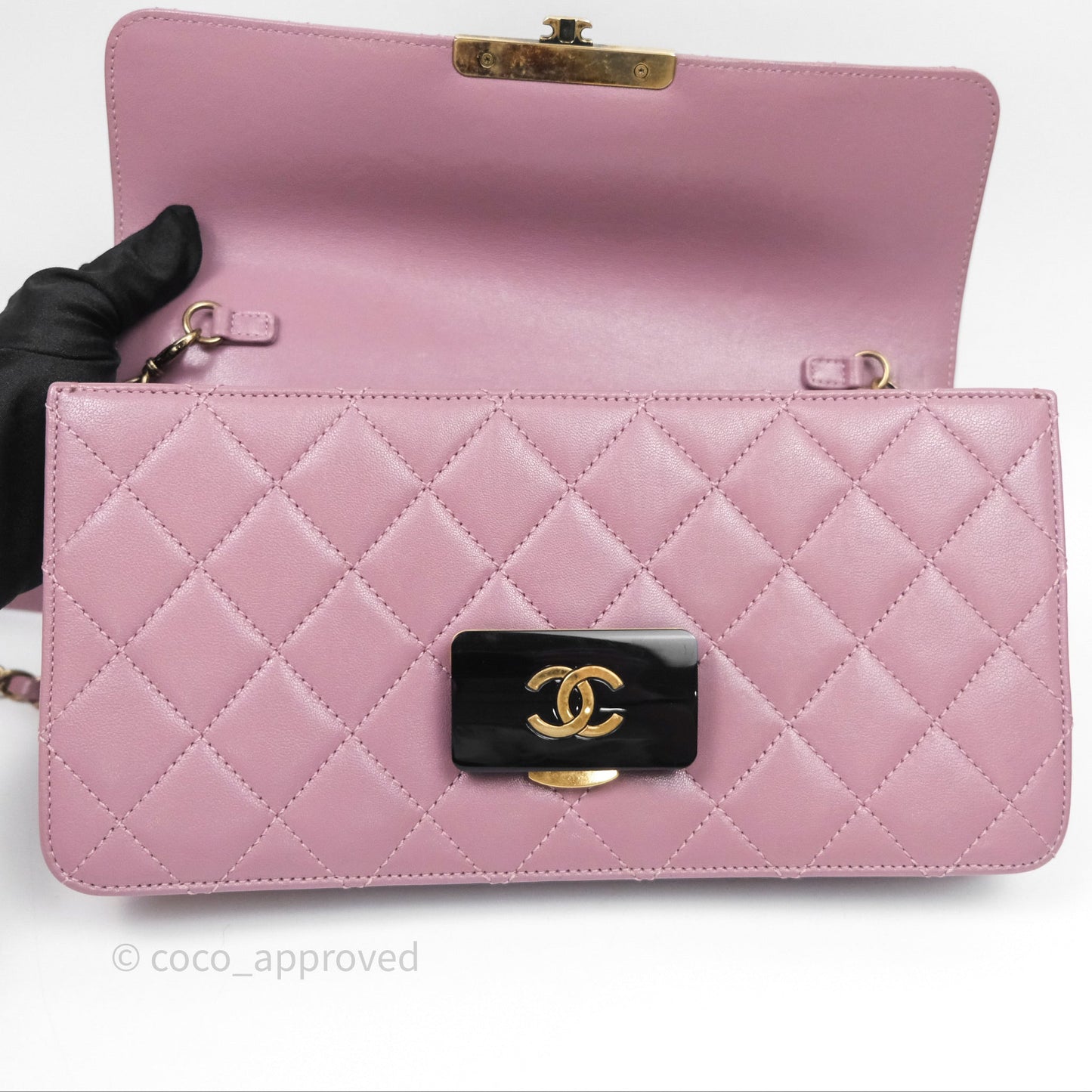 Chanel Beauty Lock Flap Bag Purple Aged Gold Hardware