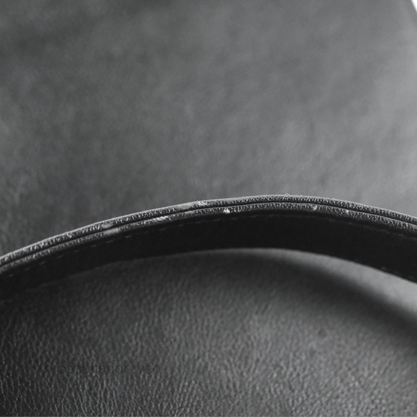 Chanel Quilted New Medium Boy Black Calfskin Ruthenium Hardware