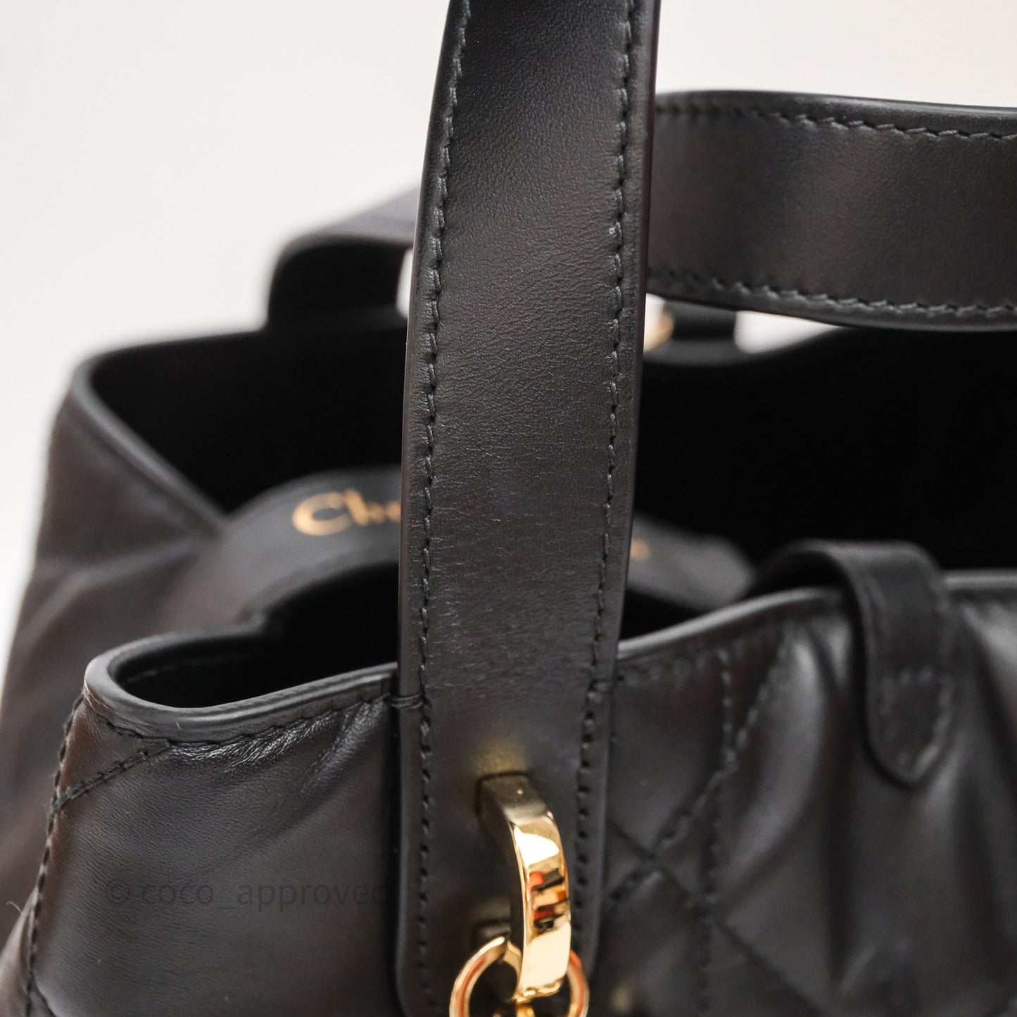 Christian Dior Small Toujours Vertical Tote Bag Black Macrocannage Calfskin Gold Hardware